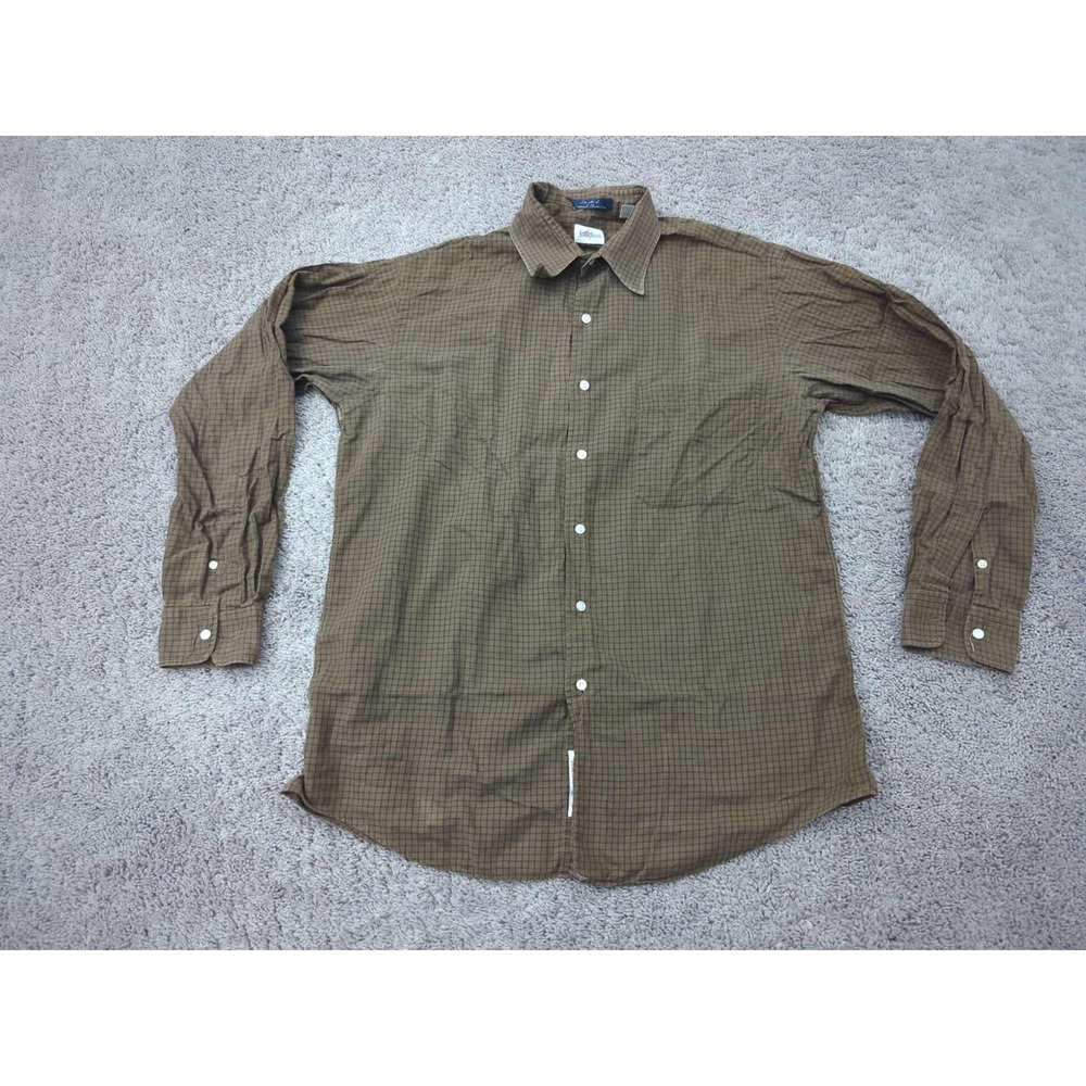 Vintage Kenneth Gordon x Neiman Marcus Button Up Shirt Mens 16 Plaid Made in USA